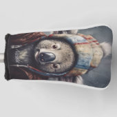 Schattige koala met schattig pet op maat golfheadcover (Voorkant)