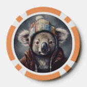 Schattige koala met schattig pet op maat poker chips (Achterkant)