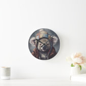 Schattige koala met schattig pet op maat ronde klok (Huis)