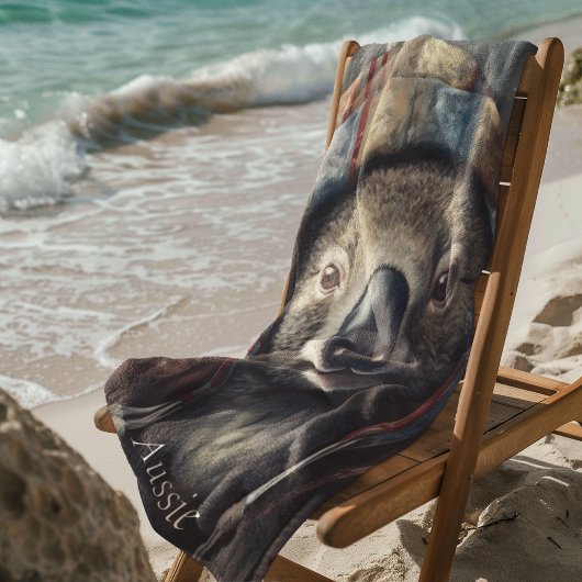 Schattige koala met schattig pet op maat strandlaken