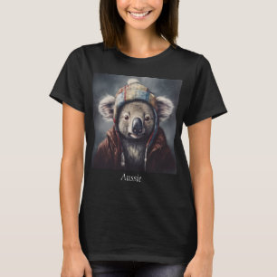 Schattige koala met schattig pet op maat t-shirt