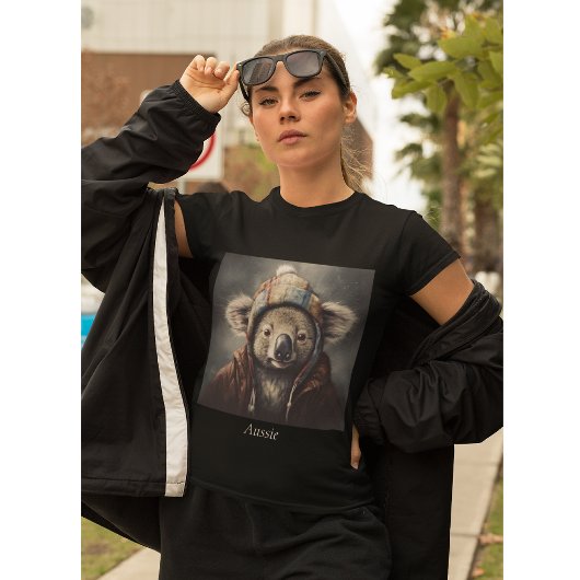 Schattige koala met schattig pet op maat t-shirt