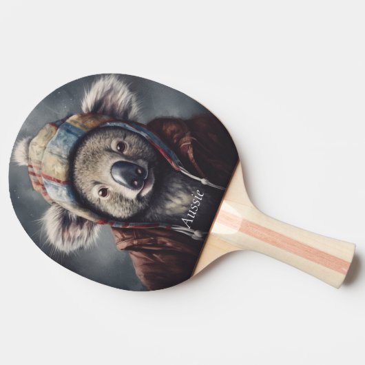 Schattige koala met schattig pet op maat tafeltennisbatje (Zijkant)