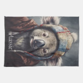 Schattige koala met schattig pet op maat theedoek (Horizontaal)