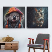 Schattige koala met schattig pet poster