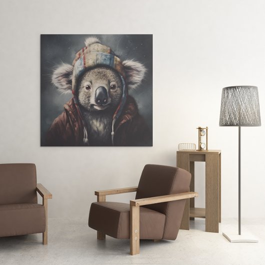 Schattige koala met schattig winter pet poster