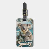 Schattige Koala met Sydney Harbour Bridge Bagagelabel (Voorkant verticaal)
