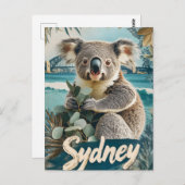 Schattige Koala met Sydney Harbour Bridge Briefkaart (Voorkant / Achterkant)