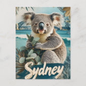 Schattige Koala met Sydney Harbour Bridge Briefkaart (Voorkant)