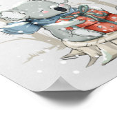 Schattige Koala Prettig Feest met Kerstmis Poster (Hoek)