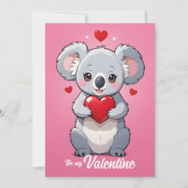 Schattige koala roze liefde valentijnsdag feestdagenkaart
