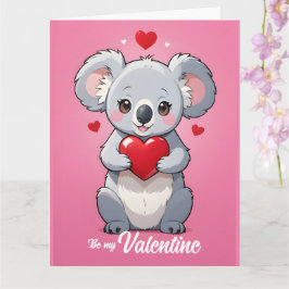 Schattige koala roze liefde valentijnsdag kaart