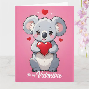 Schattige koala roze liefde valentijnsdag kaart