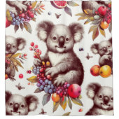  Schattige Koala Schilderen Naadloos Douchegordijn (Voorkant)