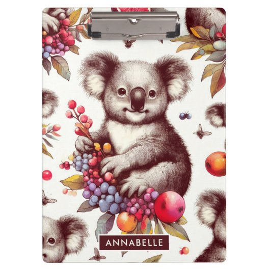 Schattige Koala Schilderen Naadloos Klembord (Voorkant)