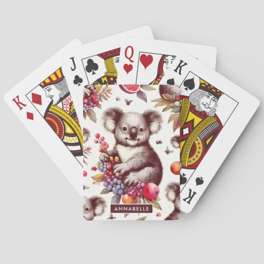  Schattige Koala Schilderen Naadloos Pokerkaarten (Achterkant)