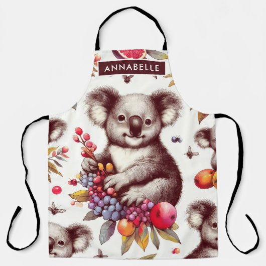 Schattige Koala Schilderen Naadloos Schort (Voorkant)