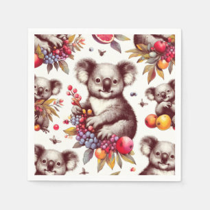 Schattige Koala Schilderen Naadloos Servet