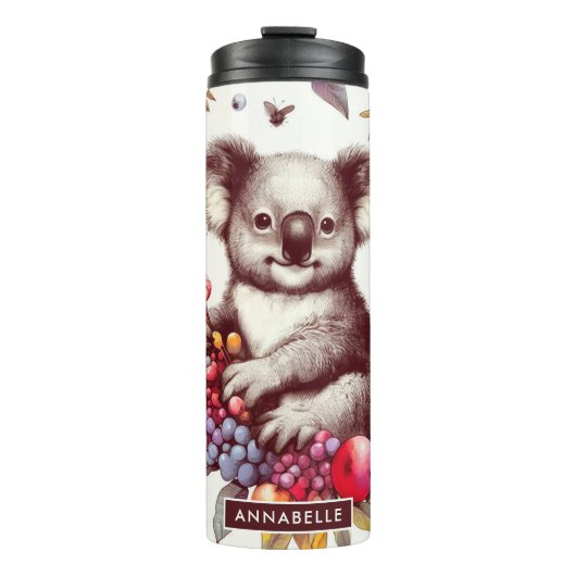 Schattige Koala Schilderen Naadloos Thermosbeker (Voorkant)
