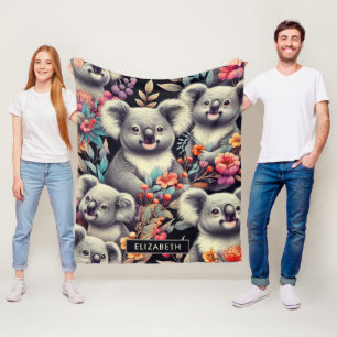 Schattige Koala schilderij Fleece Deken