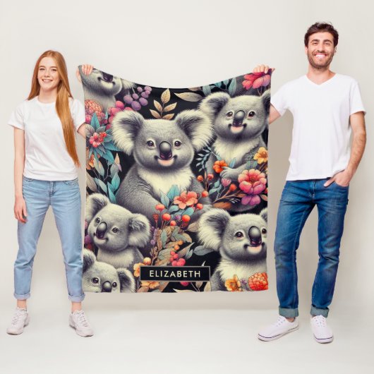  Schattige Koala schilderij Fleece Deken (In situ)