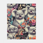  Schattige Koala schilderij Fleece Deken (Voorkant)