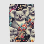  Schattige Koala schilderij Golfhanddoek (Voorkant)