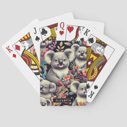  Schattige Koala schilderij Pokerkaarten (Achterkant)