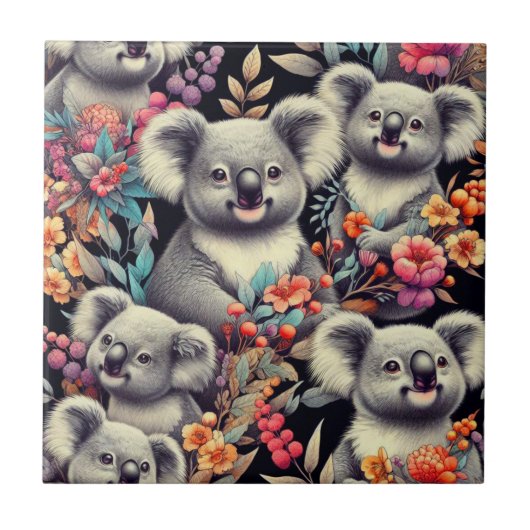  Schattige Koala schilderij Tegeltje (Voorkant)
