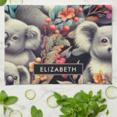  Schattige Koala schilderij Theedoek (Gevouwen)