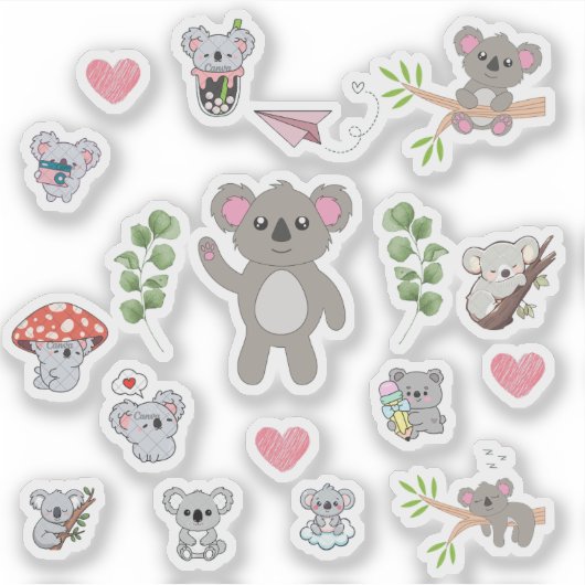 Schattige Koala Stickers (Voorkant)