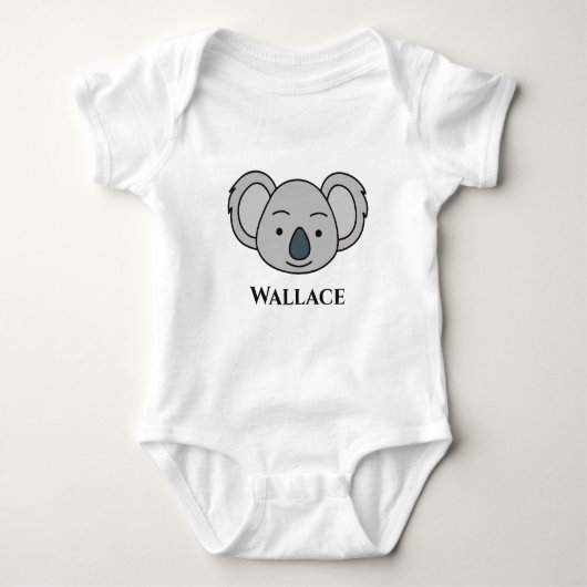 Schattige Koala Unieke Jongen Gepersonaliseerde Aa Romper (Voorkant)