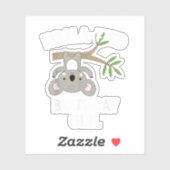 Schattige Koala Verjaardagsmeisje Grappige Stunt C Sticker (Vel)