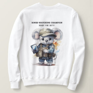 Schattige Koala Wit Sweatshirt voor Binge-Watch li