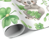 Schattige Koalas Groen Pet Shamrock St. Patrick's Cadeaupapier (Rol Hoek)
