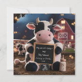 Schattige koe Boerderij-thema zwangerschapsaankond Kaart (Voorkant)