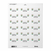 schattige koe en vlinder etiket (Full Sheet)