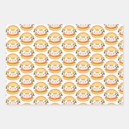 Schattige Koe hamburger Inpakpapier Vel (Voorkant)