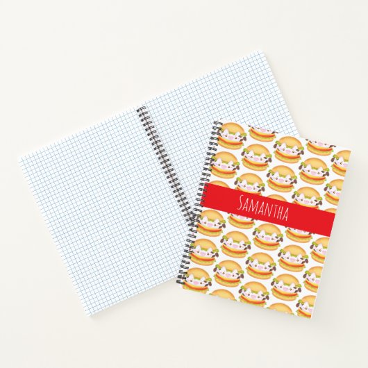 Schattige Koe hamburger Notitieboek (Binnen)