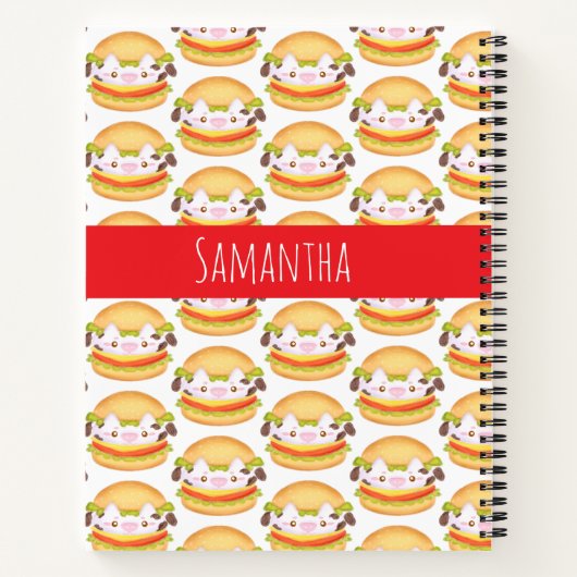 Schattige Koe hamburger Notitieboek (Achterkant)