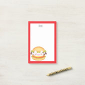 Schattige Koe hamburger Post-it® Notes (Op bureau)