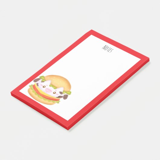 Schattige Koe hamburger Post-it® Notes (Schuin)