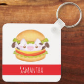 Schattige Koe hamburger Sleutelhanger (Achterkant)