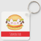 Schattige Koe hamburger Sleutelhanger (Achterkant)