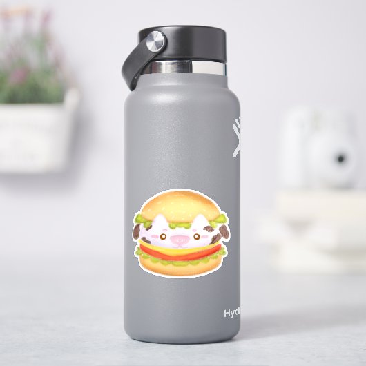 Schattige Koe hamburger Sticker (HydroFlask)