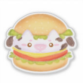 Schattige Koe hamburger Sticker (Voorkant)