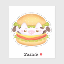 Schattige Koe hamburger Sticker
