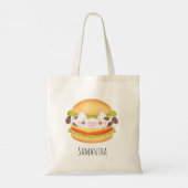 Schattige Koe hamburger Tote Bag (Achterkant)