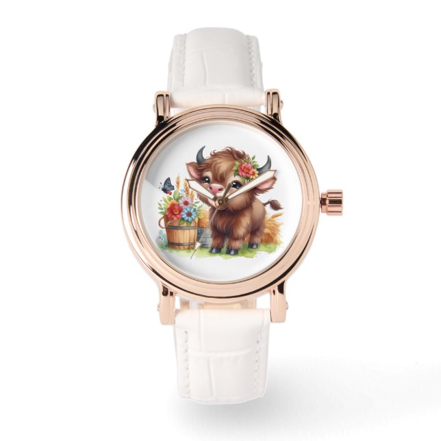 Schattige Koe Horloge (Voorkant)