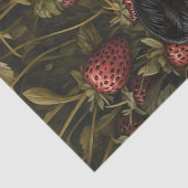 Schattige Koe Kalf Aardbei Achtergrond Decoupage Tissuepapier (Detail)